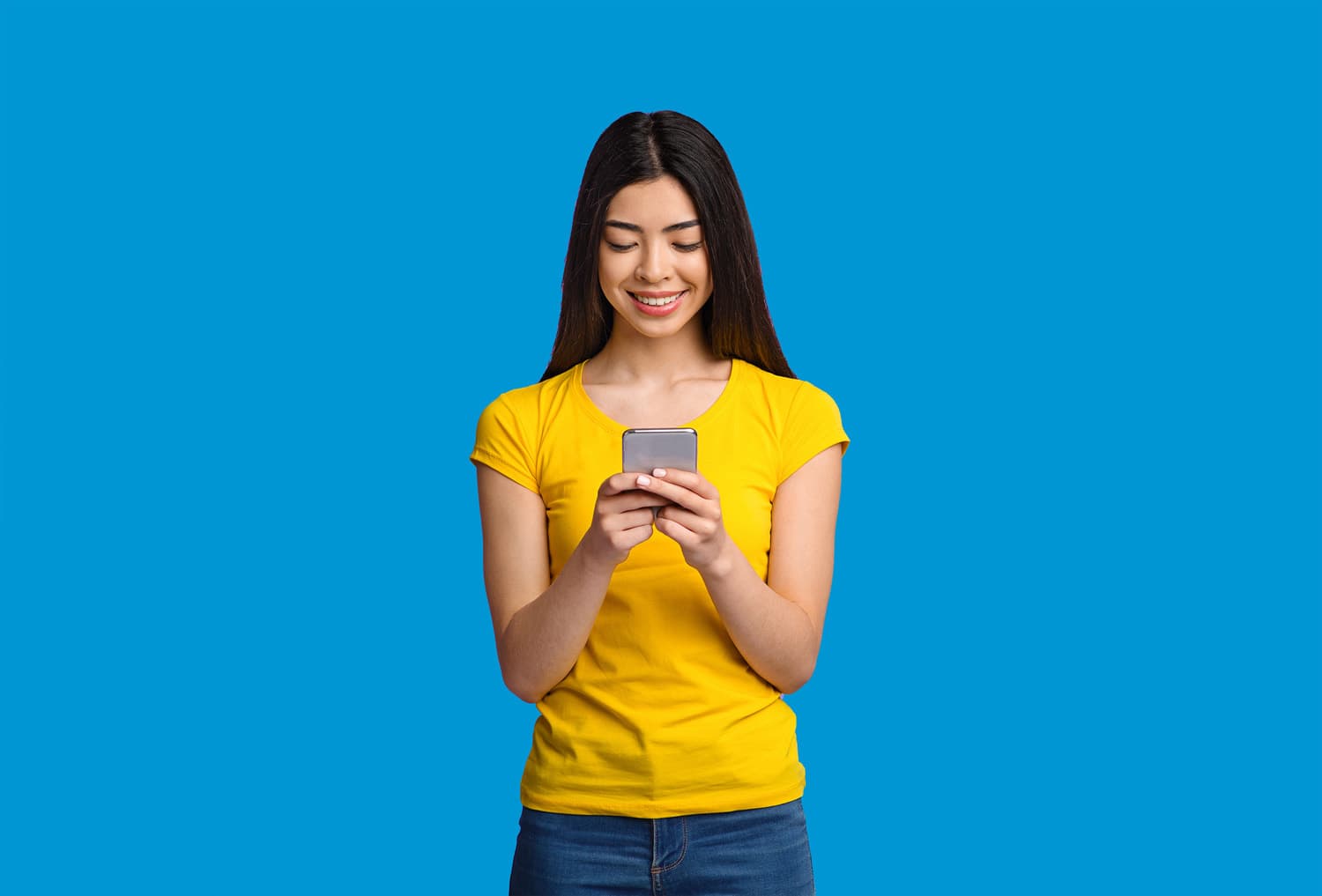 Woman messaging on her phone